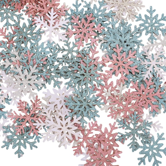 320 Pcs 4 Colors Snowflakes Confetti Decorations Christmas Snowflake Paper Confetti for Party Table Wall Decorations