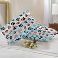 thumbnail image 2 of Waterproof Throw Pillow Covers Set of 2, 20x12 Inch Pink Blue Paw Print Decorative Pillowcases Outdoor Pillow Slip Cushion Covers Set for Couch Tent Vintage Farmhouse Rustic Wooden Grain, 2 of 7