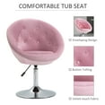 thumbnail image 6 of HOMCOM Modern Makeup Vanity Chair Round Tufted Swivel Accent Chair with Chrome Frame Height Adjustable for Living Room, Bedroom Pink, 6 of 9