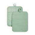 thumbnail image 2 of KitchenAid Ribbed Soft Silicone Pot Holder 2-Pack Set, Pistachio Green, 7"x9", 2 of 6