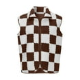 thumbnail image 5 of Pincandy Womens Fleece Plaid Vest Casual Sleeveless Jacket Lightweight Outerwear Vests Womens Fall Fashion 2025, 5 of 6