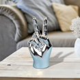 thumbnail image 6 of Hand Gesture Statue Creative Hand Sculpture for Home Table Centerpiece Decor Peace Argent, 6 of 9