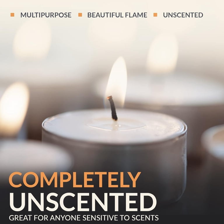 PAMI Unscented White Tealight Candles, 50 Pack photo 7