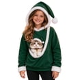 thumbnail image 4 of Pet Pouch Hoodie for Kids Girls Boys Oversized Pet Carrier Kangaroo Pocket Pullover Tops Soft Fleece Hoodie with Dog Pouch Animal Holder Warm Winter Hoodie Sweatshirts, 4 of 6