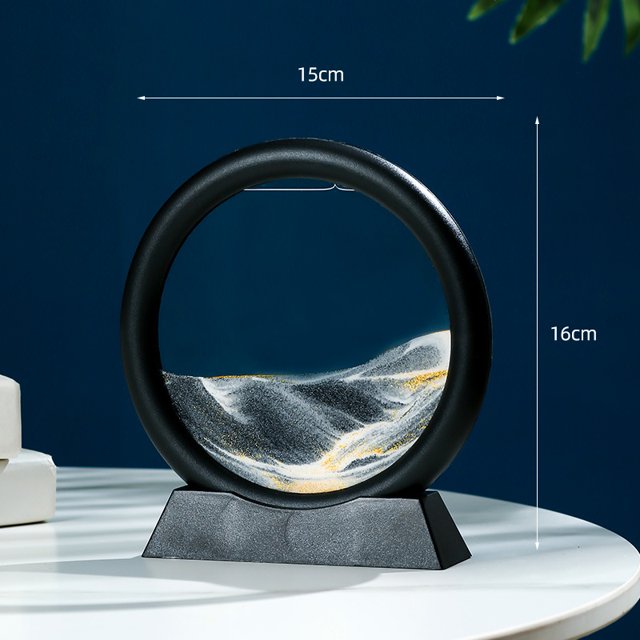 Adornos creativos de pintura de arenas movedizas en 3D, artesanías de colinas pequeñas, regalo de descompresión para el hogar, redondo