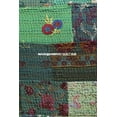 thumbnail image 2 of Green Embrodiery Beautiful Handmade Vintage Silk Sari Jari Patchwork Khambhadiya Kantha Quilting Kantha Quilt Reversible Bed Cover Assoted Kantha Quilt Throw Blanket / Twin/Queen/King, 2 of 4
