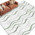 thumbnail image 2 of Watercolor Summer Living Room Rugs 5'x7', Abstract Oceans Light Gray Polka Dot Green Stripes Low Pile Throw Large Area Rugs Non-Slip Sturdy Edge Binding Carpet for Dining Room Bedside Kitchen, 2 of 9