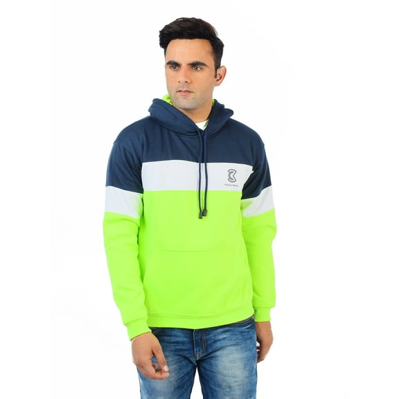 Chanda Khuba Hoodies for Men Orange and Dark Melange Fleece Blend Full Sleeve Sweatshirt for Men - CKHD01-01-M