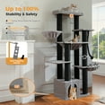 thumbnail image 4 of PEQULTI 67" Maine Coon Cat Tree Large Cat Tower for Indoor Cats with 8 Thick Scratching Post Black, 4 of 7