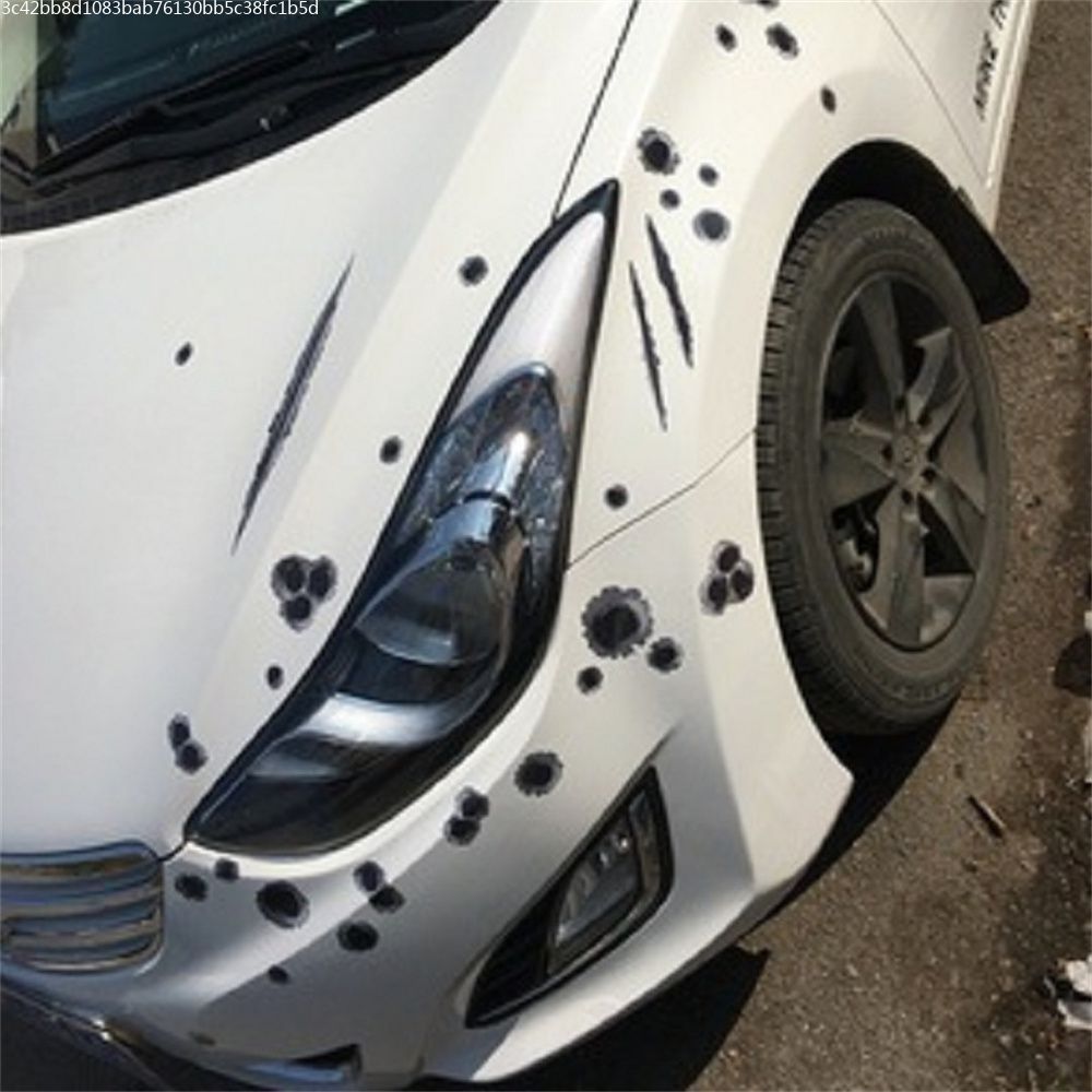 Simulation bullet hole car sticker car bullet hole crack car sticker