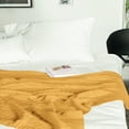 thumbnail image 5 of Flxxie Soft Cotton Cable Knitted Blanket Simple yet Quality Look, Twin 60" x 80", Turmeric, 5 of 5