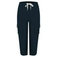 thumbnail image 3 of Capri Pants for Women 2025 High Elastic Waist Drawstring Loose Casual Cago Capris with Pockets Womens Cropped Pants, 3 of 8