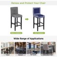 thumbnail image 5 of Navy Blue Geometric Bar Stool Cover Set of 2, White Greek Key Design Abstract Modern Art Stretch Bar Chair Cover, Removable Washable Pub Counter Stool Chair Slipcover for Kitchen Dining Room Pub Cafe, 5 of 9