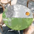 thumbnail image 3 of Sage Green Grey Fitted Tablecloth with Elastic Edged, Round Table Cloth for Dining Table, Oil Painted Abstract Geometric Modern Waterproof Oil Proof Table Cover for Indoor Outdoor 45"-54", 3 of 9