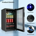 thumbnail image 3 of Kcpolre Beverage Refrigerator Cooler-120 Cans Freestanding Mini Fridge Cooler with Glass Door, Adjustable Shelves for Soda, Wine or Beer, Black, 3 of 7
