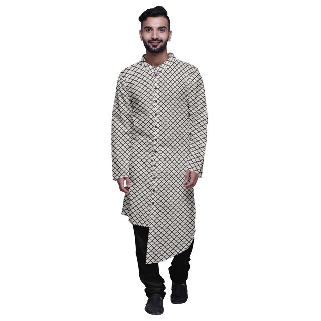 Atasi Party Wear Kurta Set For Men Mandarin Collar Ethnic Printed Kurta Pajama