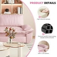 thumbnail image 4 of Timbernest 73.2" Pull Out Sofa Bed, 3 in 1 Convertible Sleeper Sofa, Queen Size Velvet Couch Bed, Pink, 4 of 12