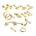 thumbnail image 1 of 17 piezas de pendientes de oreja de acero inoxidable  Piercing Studs para hombres y mujeres Oro Yuyangstore  Joyas perforantes, 1 of 8