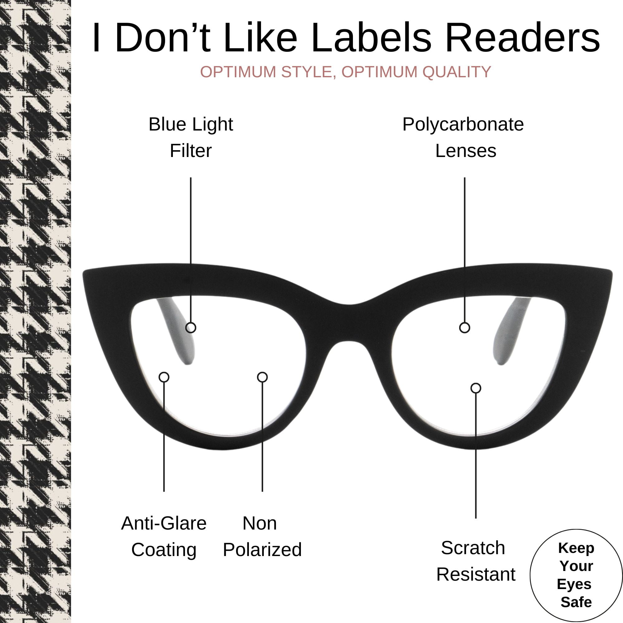 Optimum Optical Signature Blue Light Filtering Readers - I Don't Like Labels, +2.0