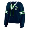 thumbnail image 2 of Women's WEAR by Erin Andrews Navy Seattle Seahawks Lace-Up Pullover Sweatshirt, 2 of 4