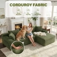 thumbnail image 4 of Aukfa 96" L-Shaped Cloud Sectional Sofa, Modular Boneless Couch with Deep Seat&Right-Facing Chaise for Living Room, Corduroy, Green, 4 of 8