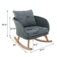 thumbnail image 3 of Christopher Knight Home Outdoor Wicker Rocking Chair with Cushions, Solid Wood Frame, Grey, 3 of 6