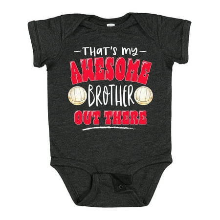

Inktastic That s My Awesome Brother out There with Volleyball Gift Baby Boy or Baby Girl Bodysuit