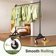 HOKEEPER 400LBS Commercial Z Base Garment Rack Heavy Duty Clothing Rack Height Adjustable Rolling Clothes Rack for Hanging Clothes Racks on Wheels Portable Z Rack Black
