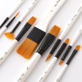 thumbnail image 3 of Abbracc 10 Pieces High Grade Paint Brush Set Includes Zipper Carrying Case Round Pointed, 3 of 9