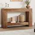 thumbnail image 1 of Farmhouse Console Dining Table, 2-Tier Long Sofa Table with Open Storage for Living Room, Hallway, Foyer, Narrow Entryway Table, Easy Assembly, 1 of 7