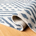 thumbnail image 4 of SAFAVIEH Micro-Loop Lynwood Geometric Aztec Area Rug, Blue/Ivory, 5' x 5' Round, 4 of 7