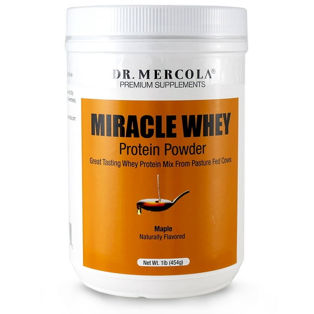 Dr Mercola Miracle Whey Maple Protein Powder Great Tasting Whey Protein Mix Naturally Flavored And Colored Certified Gmo Pesticide And Chemical Free 1 Lb Jar Walmart Com Walmart Com