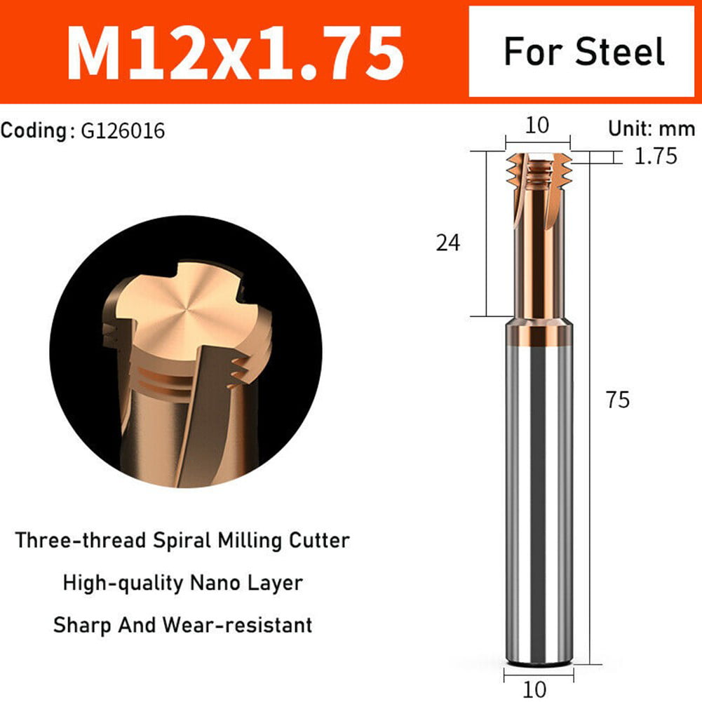 Milling Cutter High Quality Tungsten Steel Nanocoating Thread Milling Cutter