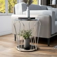 thumbnail image 3 of Furniture of America Miffa Contemporary Metal 1-Shelf End Table, 3 of 5