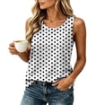 thumbnail image 2 of Wiyuqeen Loose Tank Tops for Women Polka Dot Sleeveless Shirts Crew Neck Summer Casual Vacation Lightweight Tees White XL, 2 of 10