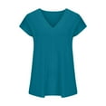 thumbnail image 4 of Wiyuqeen Summer Cap Sleeve Tops for Women Basic Solid Color V Neck Short Sleeve Shirts Trendy Loose Casual Going Out Blouses S-XL, 4 of 6