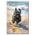thumbnail image 3 of Funny Dog on Beach Canvas Wall Art, Skye Terrier Dog Picture Ocean Artwork for Bathroom Bedroom Living Room, Art Decor 8x12 Inches, 3 of 6