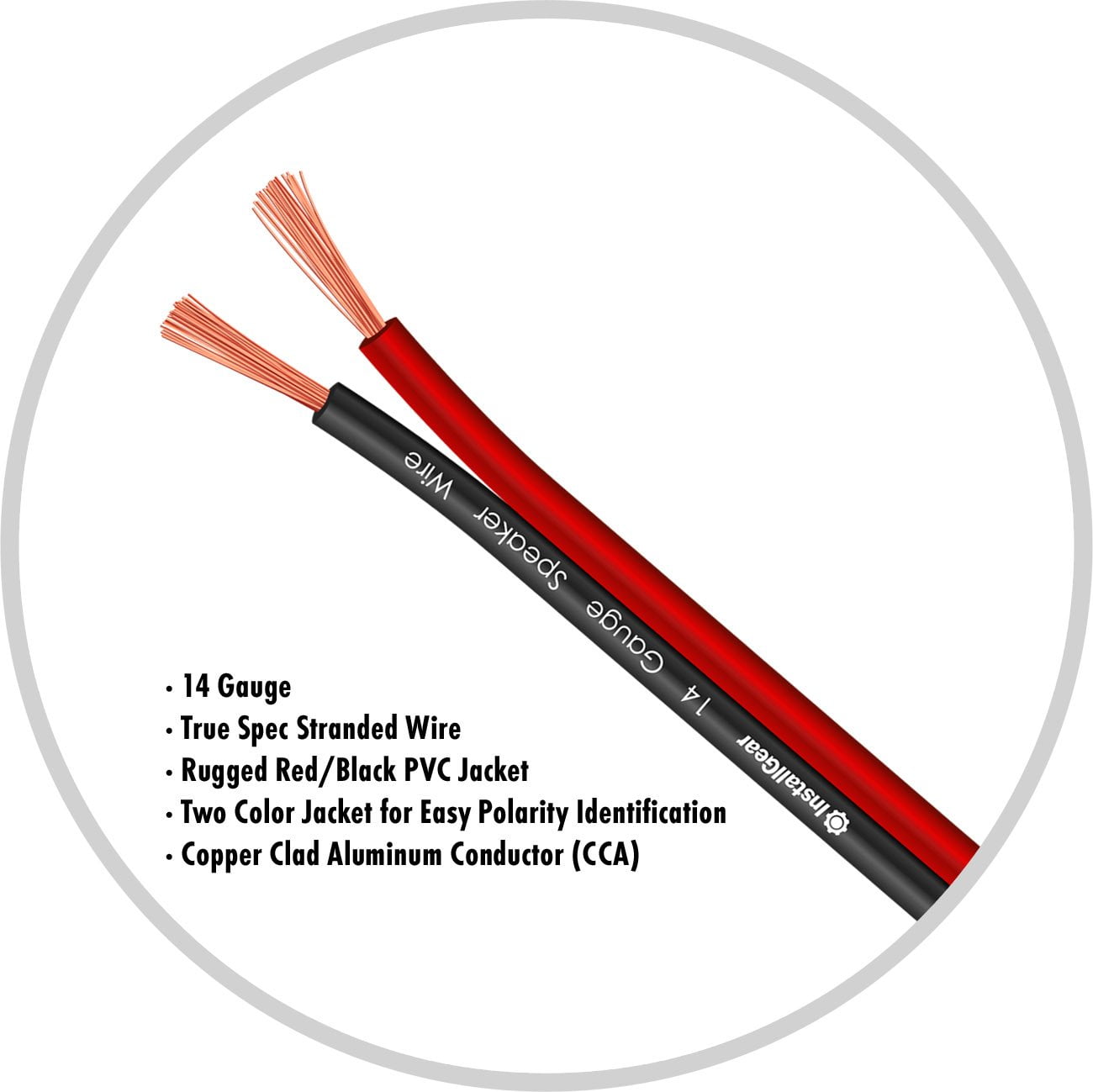 InstallGear IG14100RBK 14 Gauge 100' Red & Black Copper Clad Aluminum Electrical Wire
