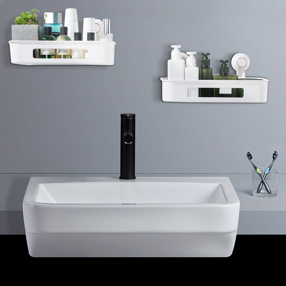 Étagère à Ventouse Pour évier De Salle De Bain - Grille De Drainage, Sans Perçage, 51x10.5 Cm, Couleur Gris Transparent - 7