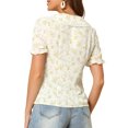 thumbnail image 3 of INSPIRE CHIC Women's Floral Peter Pan Collar Lace Trim Ruffle Sleeve Blouse XS White, 3 of 7