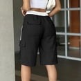 thumbnail image 5 of Hvogkswy Cargo Shorts Women, Elastic Button Zipper Waist Straight Leg Shorts with Multi Pockets Soft Loose Summer Casual Cargo Shorts, 5 of 6