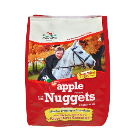 Horse Nugget - Manna Pro Bite-Size Nuggets Horse Treats, Apple, 4 lbs.
