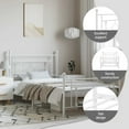 thumbnail image 5 of vidaXL Twin XL Metal Bed Frame with Headboard, Under Bed Storage, Noise Free, White, No Mattress, 5 of 12