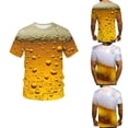 thumbnail image 4 of 3D Bière Imprimé Manches Courtes Ronde Bulle Bière Modèle Couple Haut Casual Été Mode Unisexe T-Shirt, 4 of 5