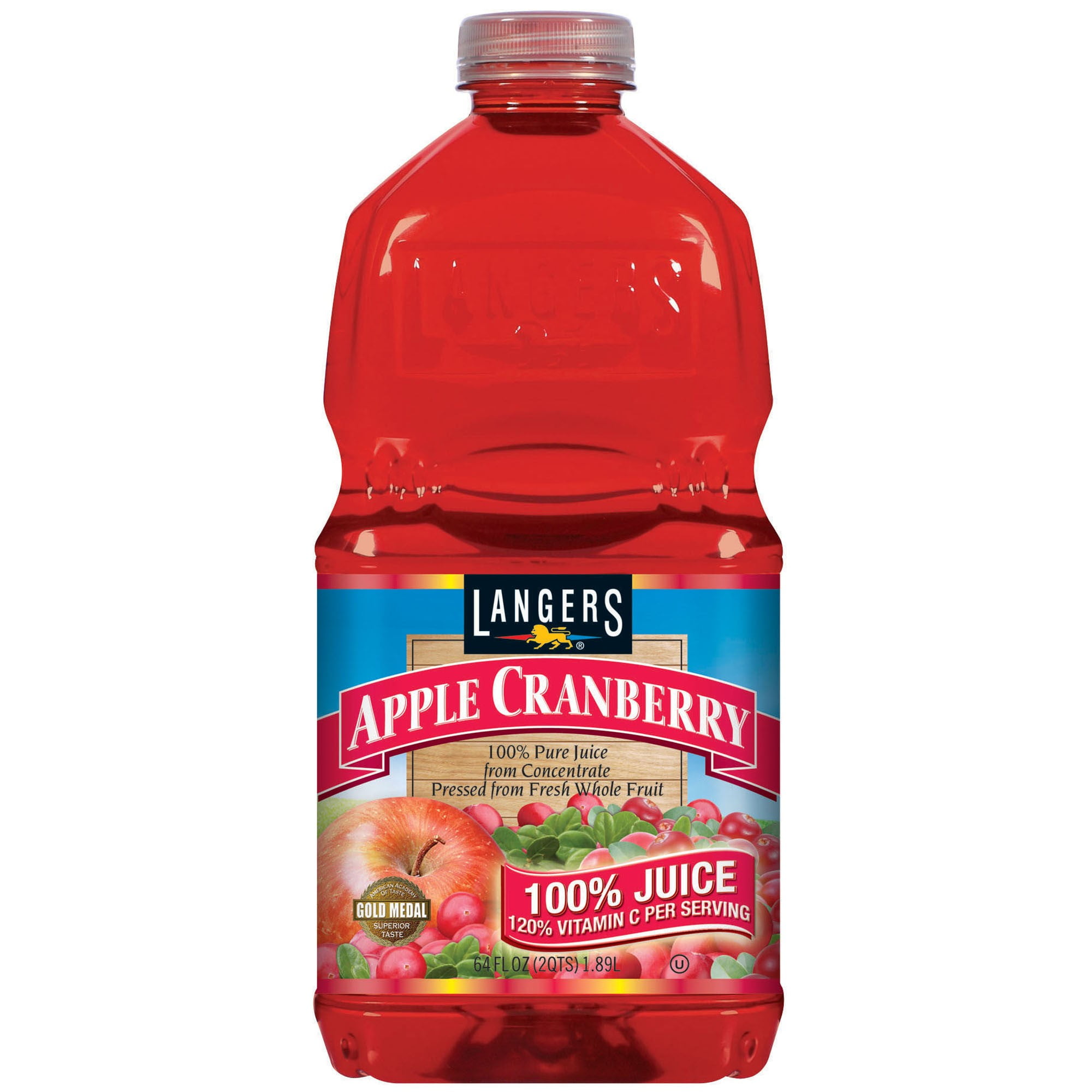 Langers 100 Juice, Apple Cranberry With Vitamin C, 64 Fl Oz, 1 Count