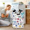 thumbnail image 5 of Yayeee Freestanding Laundry Hamper with Handle Collapsible Large Storage Basket for Clothes, Colorful Cartoon Graphic, 5 of 7