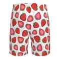 thumbnail image 6 of Wukai Hand Drawn Strawberry Print Beach Trunks with Compression Liner Swimsuit Quick Dry Beach Sports Shorts with Pocket-Small, 6 of 8
