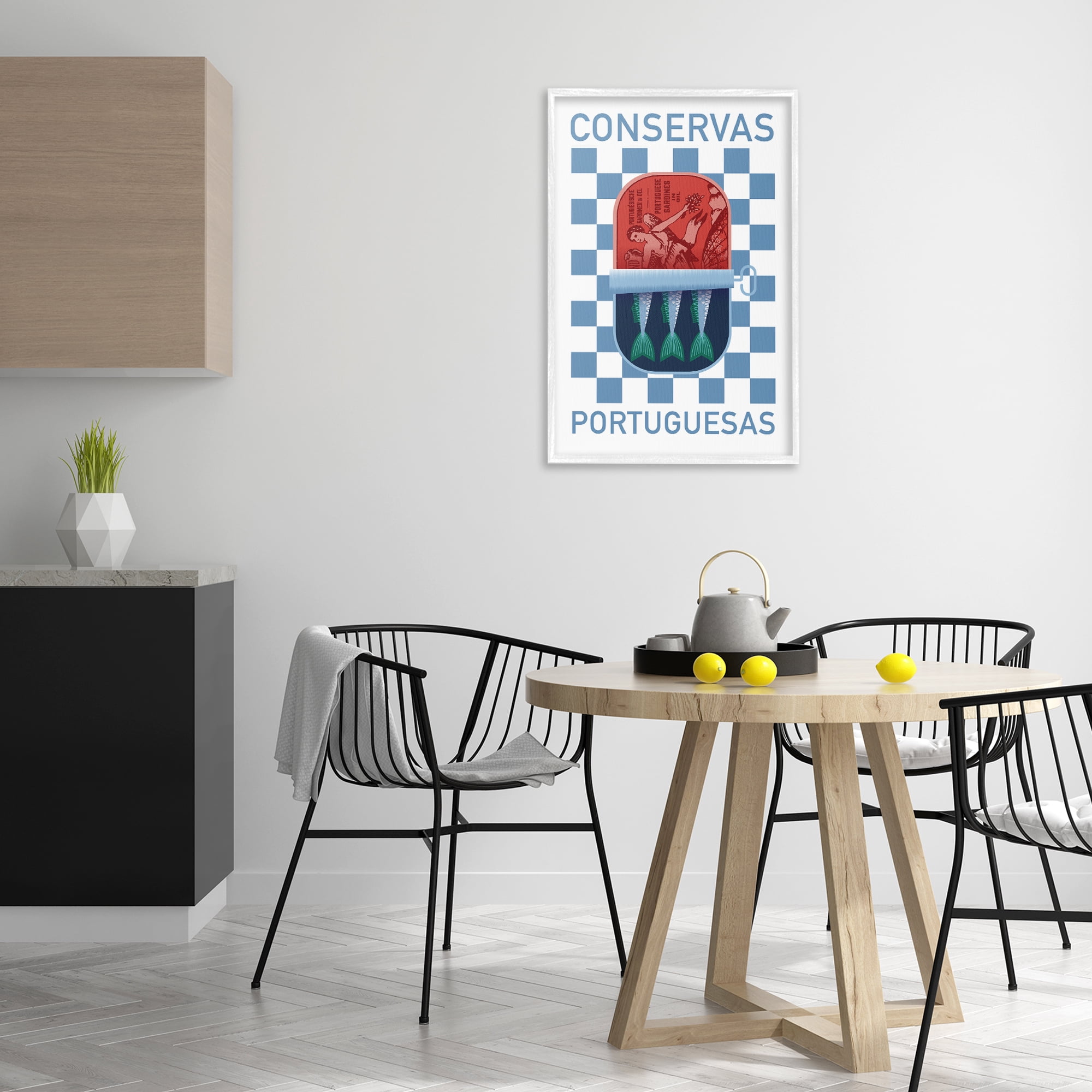Stupell Industries Portuguese Canned Fish Food & Beverage Painting White Framed Art Print Wall Art, 20 x 30