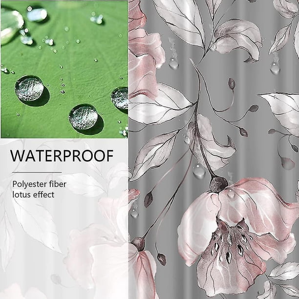 Cortina De Ducha Larga Rosa De 72 X 78 Pulgadas, Cortina De