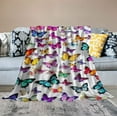 thumbnail image 2 of ARISTURING Butterfly Blanket Beautiful Butterfly Throw Blanket Ultra Soft Flannel Butterflies Blanket Gifts for Women Kids Adults, 2 of 6